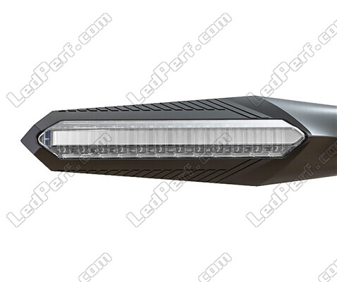 Front view of dynamic LED turn signals + brake lights for Aprilia Mana 850