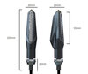 Overall dimensions of dynamic LED turn signals with Daytime Running Light for Aprilia RSV 1000 (1998 - 2000)