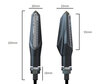 Dimensions of dynamic LED turn signals 3 in 1 for Moto-Guzzi Breva 1100 / 1200